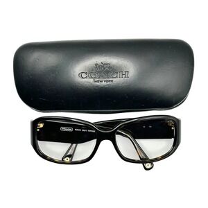 Coach Rowan S827 Tortoise Eyeglass Frames Black‎ Gold Optical Glasses w Case